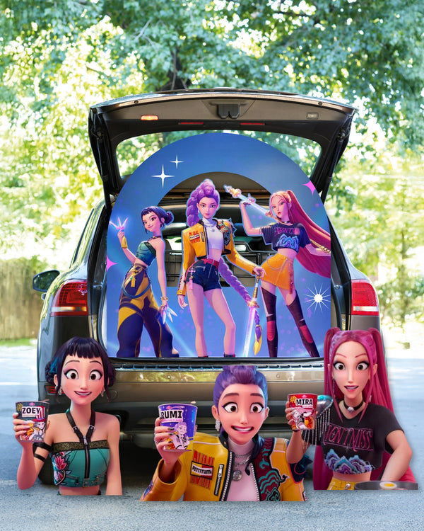 KPop Demon Hunters Trunk or Treat halloween themed party  Characters PROPS Cutouts Decorations. Mickey and Friends, KPop Demon Hunters, Lilo Stitch, Mario