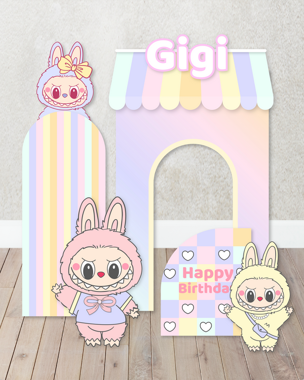 Labubu Characters/Custom PROPS Cutouts in Foam Board for Birthday Parties, Trending Pink Cartoon Character  Decorations, Backdrops any theme.Labubu