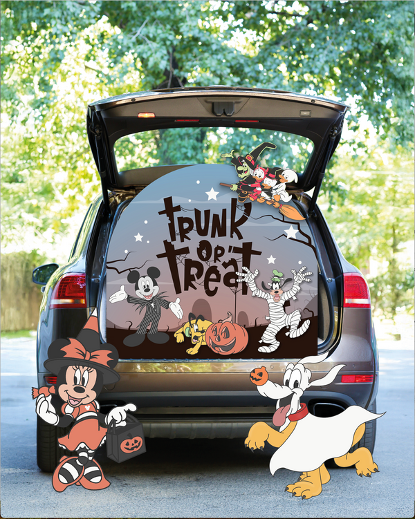 Trunk or Treat halloween themed party  Characters PROPS Cutouts Decorations. Mickey and Friends, Demon Hunter, Kpop, Lilo Stitch, Mario