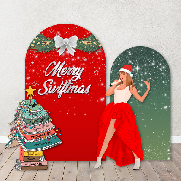 In my merry era party decoration, Merry Swiftmas backdrop/prop. Taylor reputation cut out. This the season taylor themed party. Tree Albums