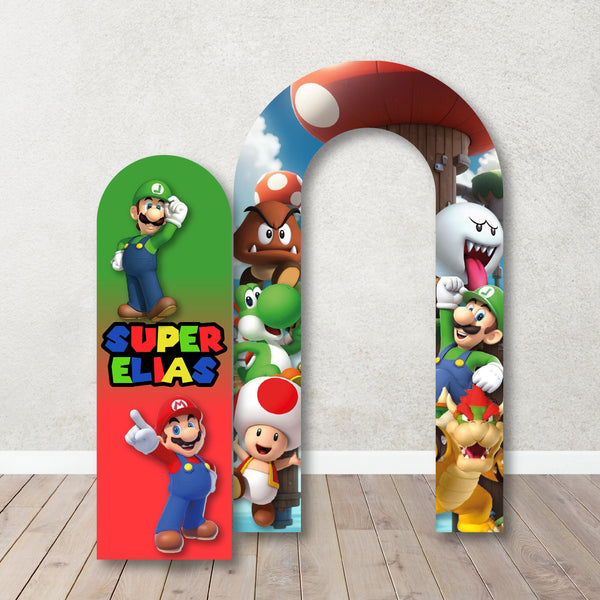 Personalized Inspired Mario, Sonic, Elsa Themed Party Foam Board Set, Building Brick Foam Board Arch Set, Kart, Paw Birthday Decoration