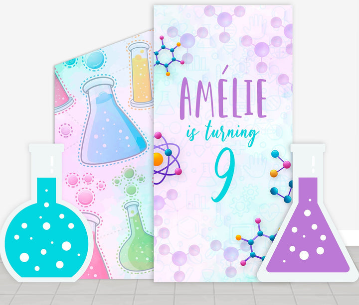 Science/Lab Characters/Custom PROPS Cutouts in Foam Board for kids Birthday Decoration Backdrops Modern Science. Your Lab Science birthday