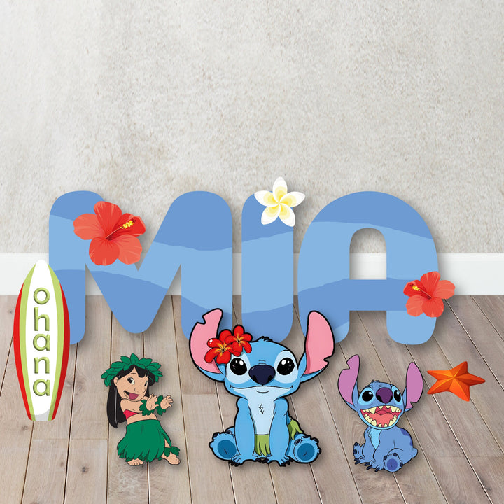 Party Backdrops, Background in Foam Board, Inspired Stitch Decorations for Birthdays Lilo Themed party background .Items sold Separately