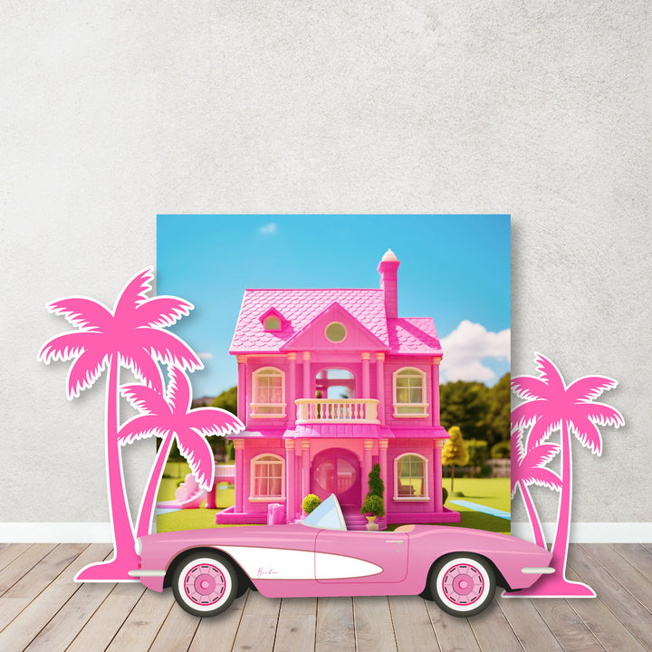 Doll Inspired Background Doll Dream House Backdrop Malibu Beach Doll House Doll Dream House Dollhouse Props-Cut Outs. Items sold Separately