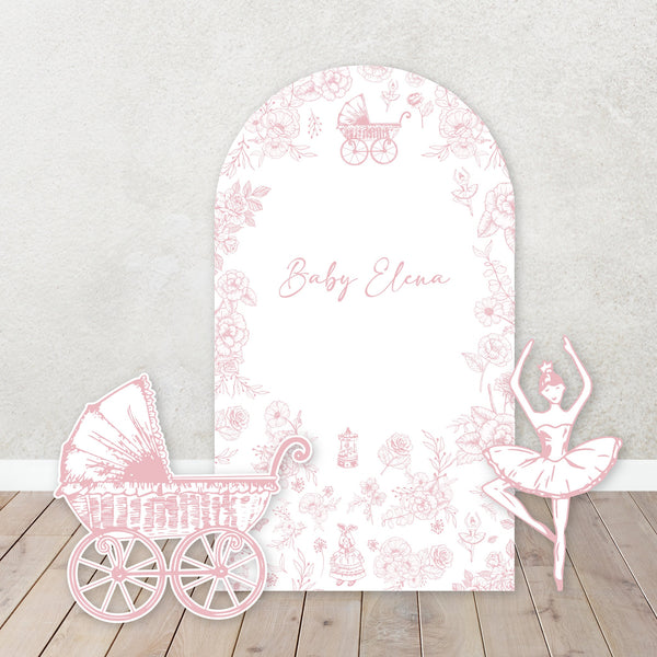 Pink|Blue Toile Vintage Backdrops, Welcome Signs, Props for Baby Showers| Custom Toile Print| We can bearly wait. Items sold Separately