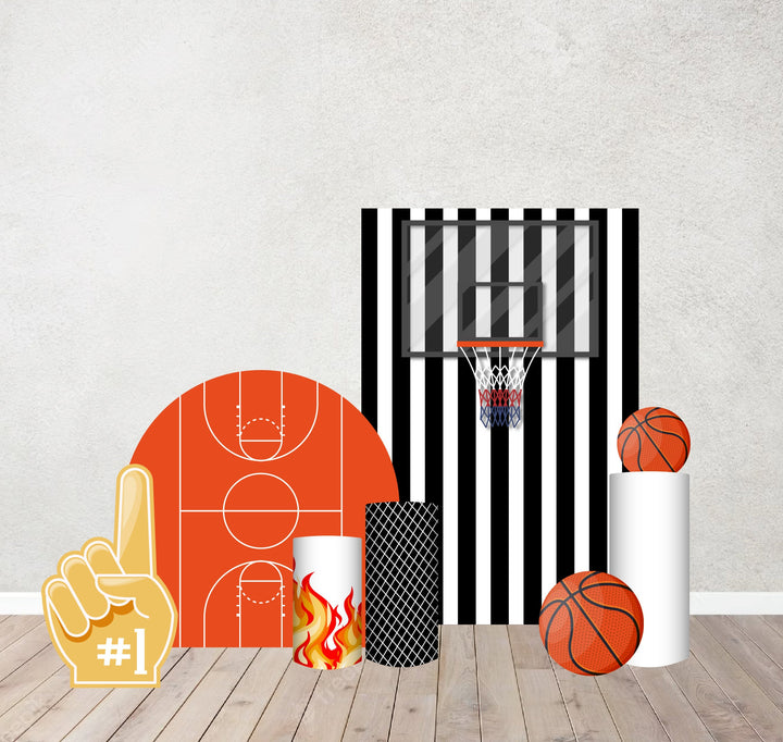 Basketball Theme Party Backdrops,Cut Out. Basketball Team Inspired Background. Basketball, Slam Dunk,Items sold Separately