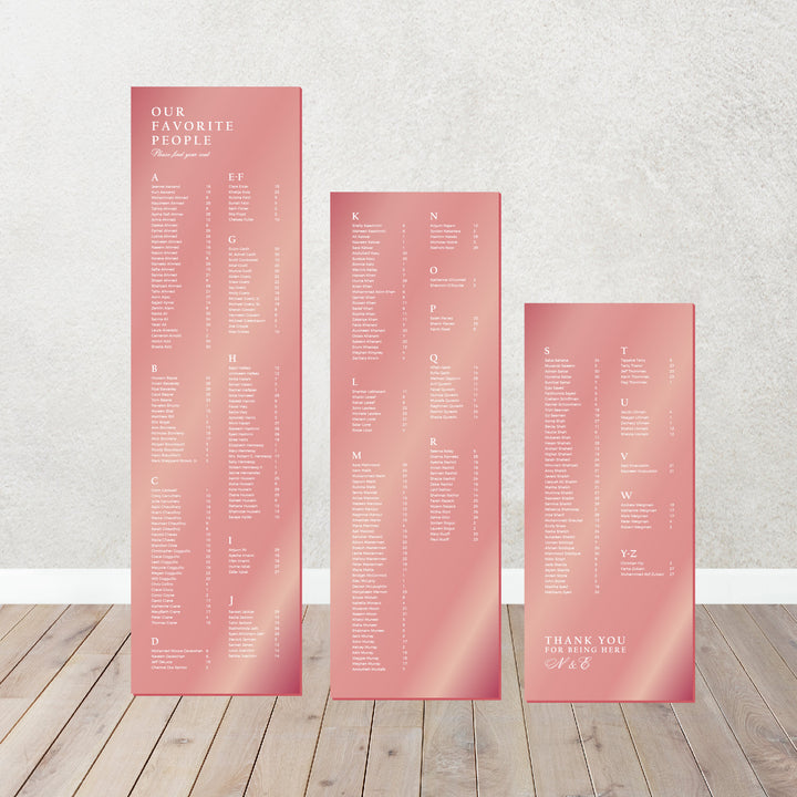Custom Seating Chart for Weddings, Parties, Events, Wedding seating chart, Rectangular or Arched Panel Entrance Sign Acrylic Custom.Signs