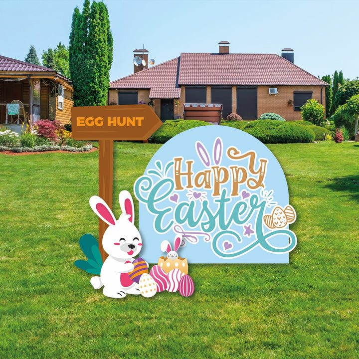 Happy Easter Yard Signs, Easter Yard Signs, Easter Decorations, Easter Lawn Signs, Easter Eggs, Easter Bunny, Easter Decor Set With Stakes