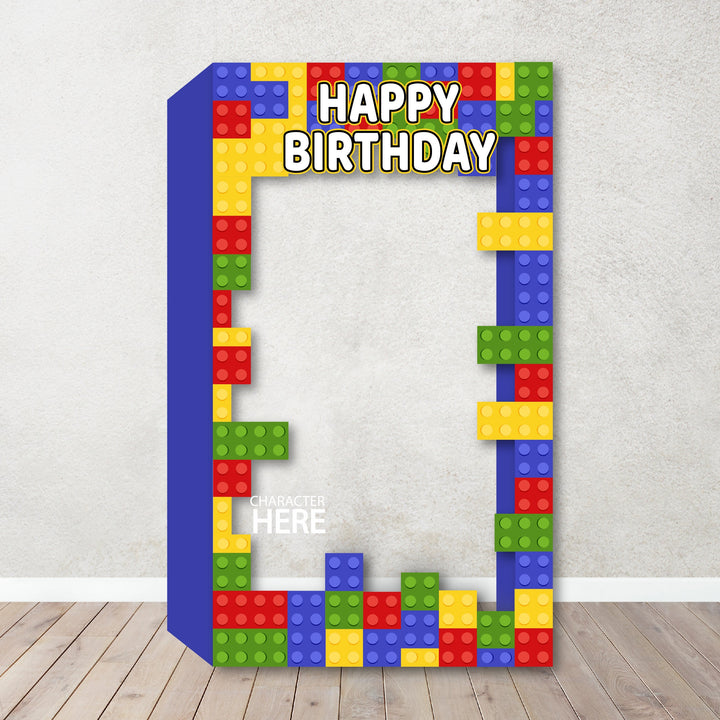 Building Brick Decorations for Birthdays,Building Blocks Theme party Box Photo Booth. No backing. Boy/Girl theme Brick Box Photo Booth