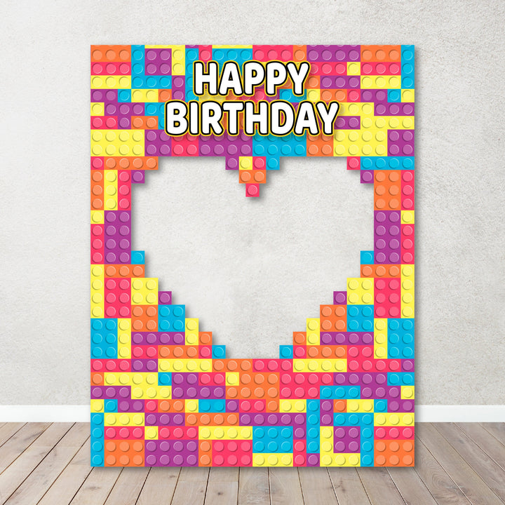 Building Brick Decorations for Birthdays,Building Blocks Theme party Box Photo Booth. No backing. Boy/Girl theme Brick Box Photo Booth