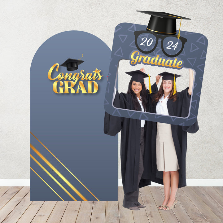 Class of 2024 Graduation Party Backdrop and Photo Booth Foamboard | Personalized College Grad School Colors Banner High School Graduation