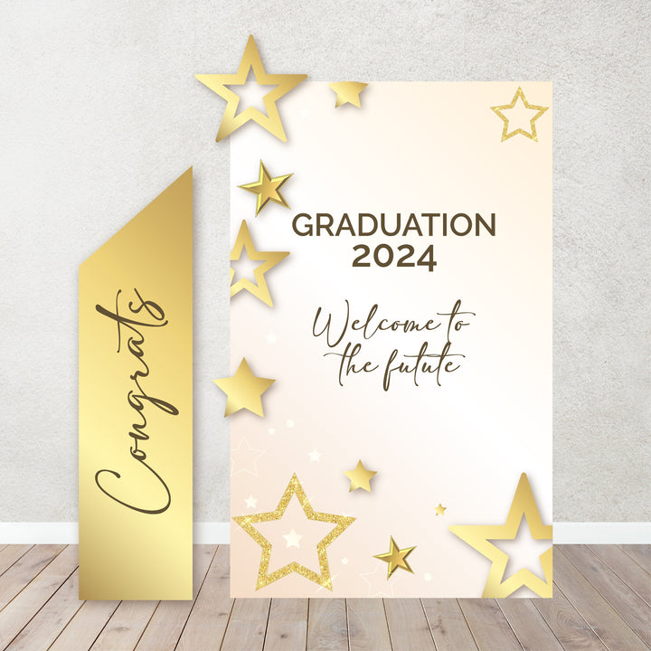 Class of 2024 Graduation Party Backdrop and Photo Booth Foamboard | Personalized College Grad School Colors Banner High School Graduation