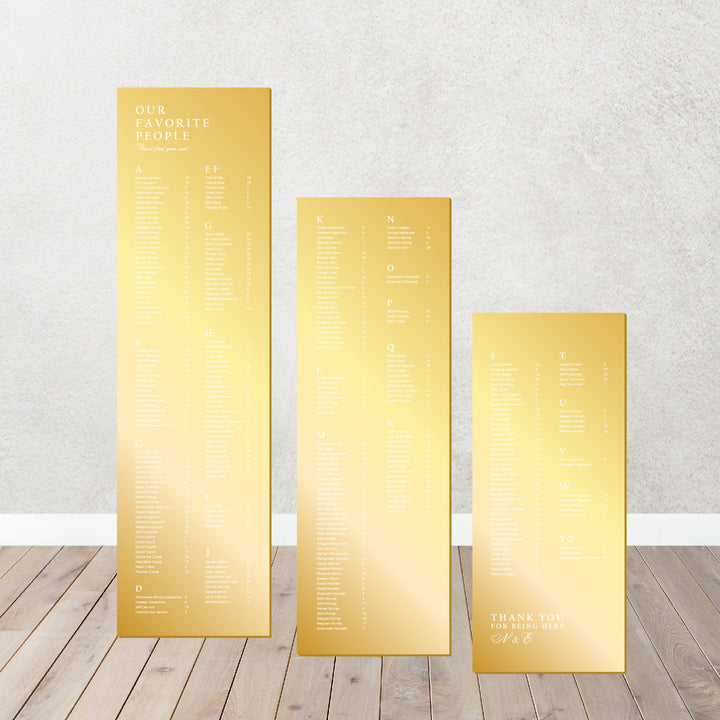 Acrylic Wedding Signs- Seating Chart Sign - Wedding Welcome Sign - Reception Signage - Gold Mirror Signs Welcome Sign-Reception Signage