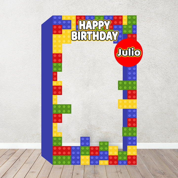 Building Brick Decorations for Birthdays,Building Blocks Theme party Box Photo Booth. No backing. Boy/Girl theme Brick Box Photo Booth