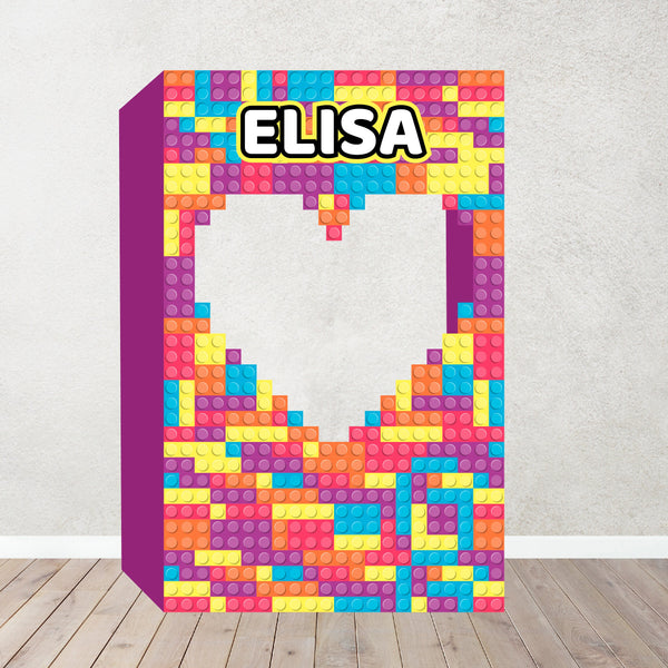 Building Brick Decorations for Birthdays,Building Blocks Theme party Box Photo Booth. No backing. Boy/Girl theme Brick Box Photo Booth