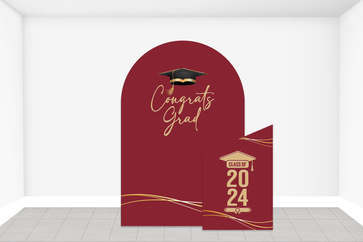 Class of 2024 Graduation Party Backdrop and Photo Booth Foamboard | Personalized College Grad School Colors Banner High School Graduation