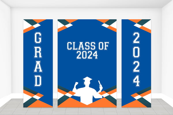 Class of 2024 Graduation Party Backdrop and Photo Booth Foamboard | Personalized College Grad School Colors Banner High School Graduation