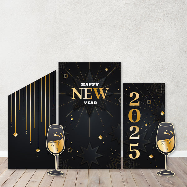 New Years Eve Party Backdrops, Decor, Props. 2025 Props/Cut Outs.